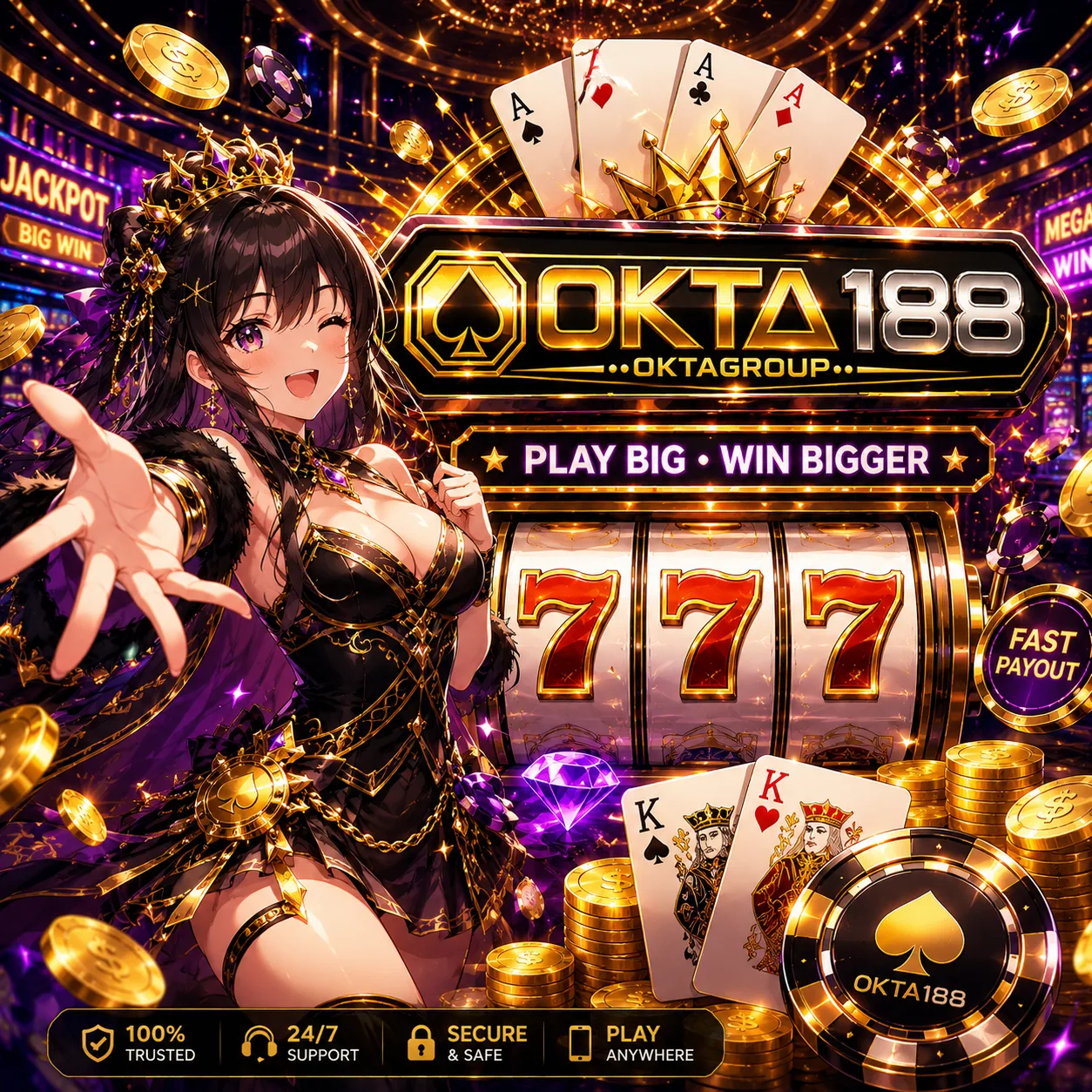 OKTA188 🔥 Golden 777 Gaming dengan Karakter Anime & Visual Penuh Energi